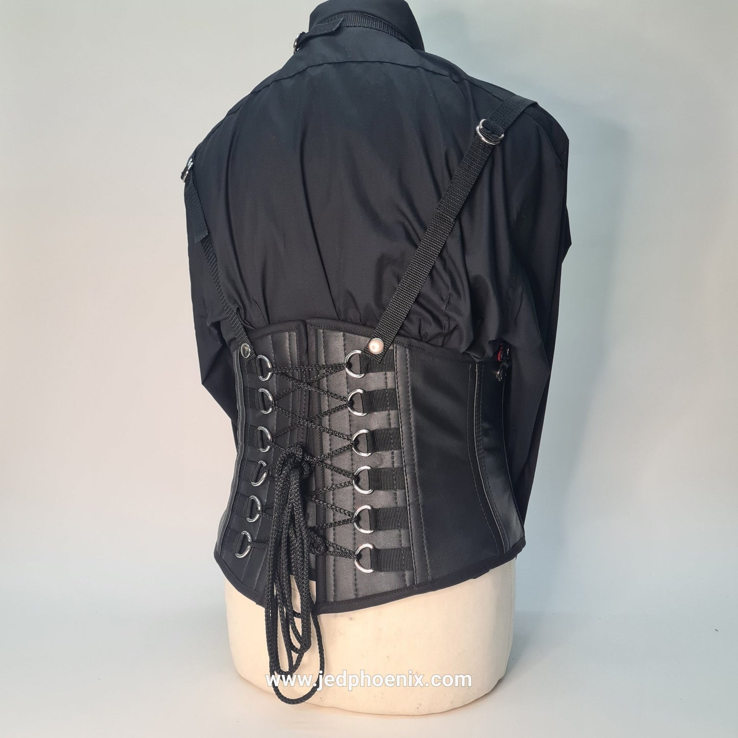 Leather corset with detachable waistcoat panels - Jed Phoenix of London