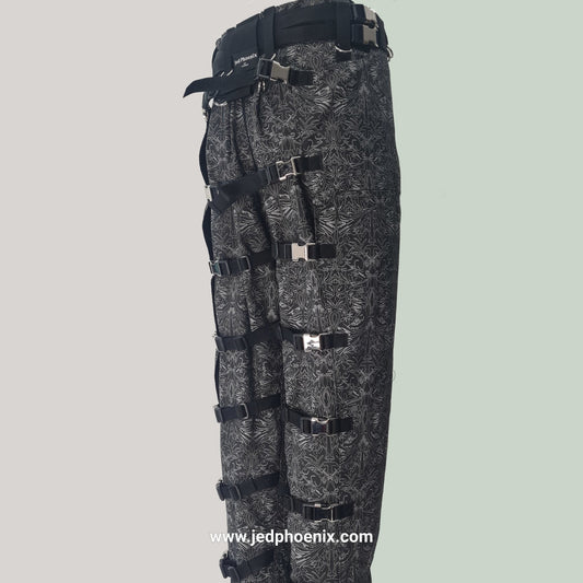Kinky print bondage trousers