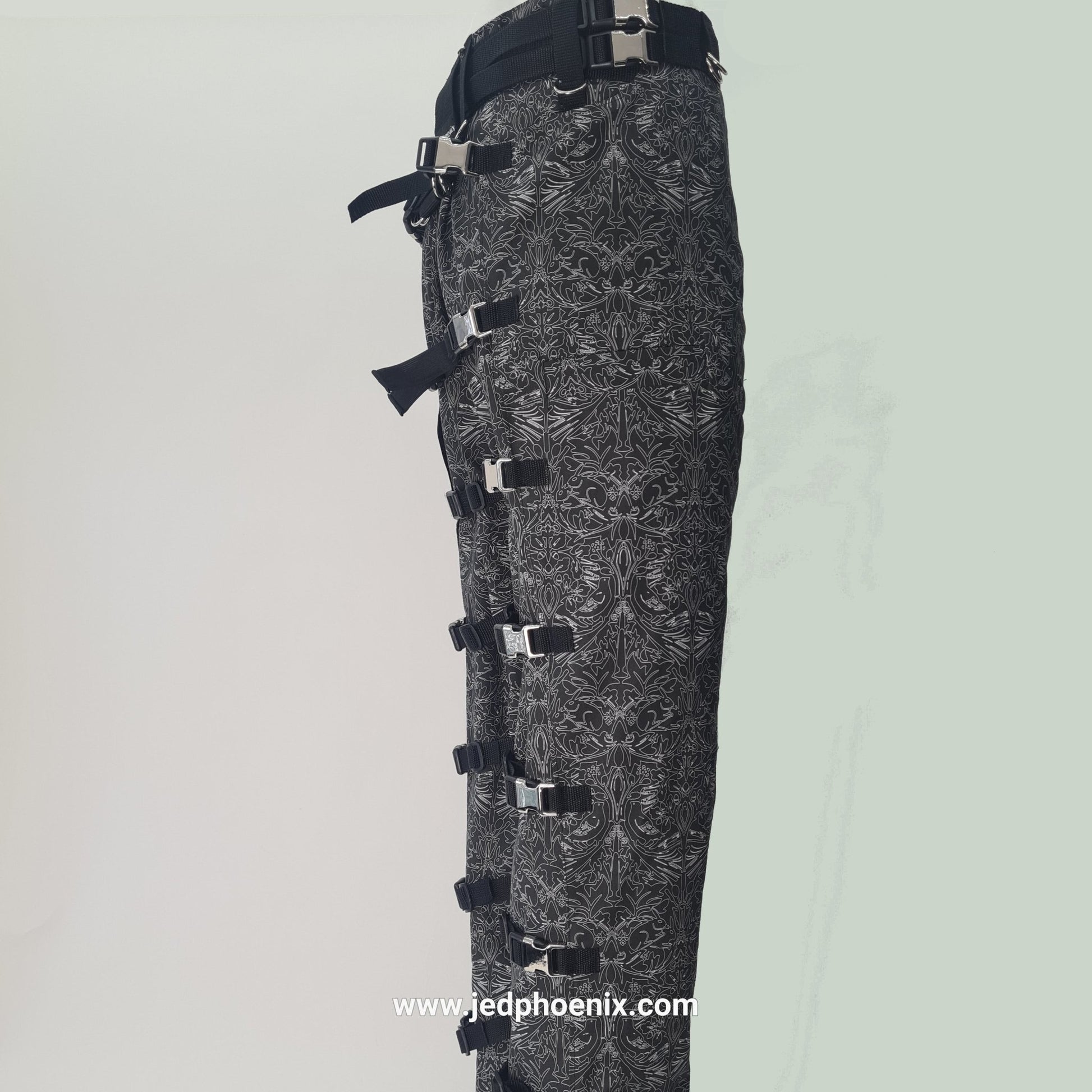 Kinky print bondage trousers