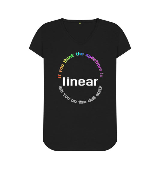 If You Think The Spectrum Is Linear womens fit V neck T-shirt - Jed Phoenix of London