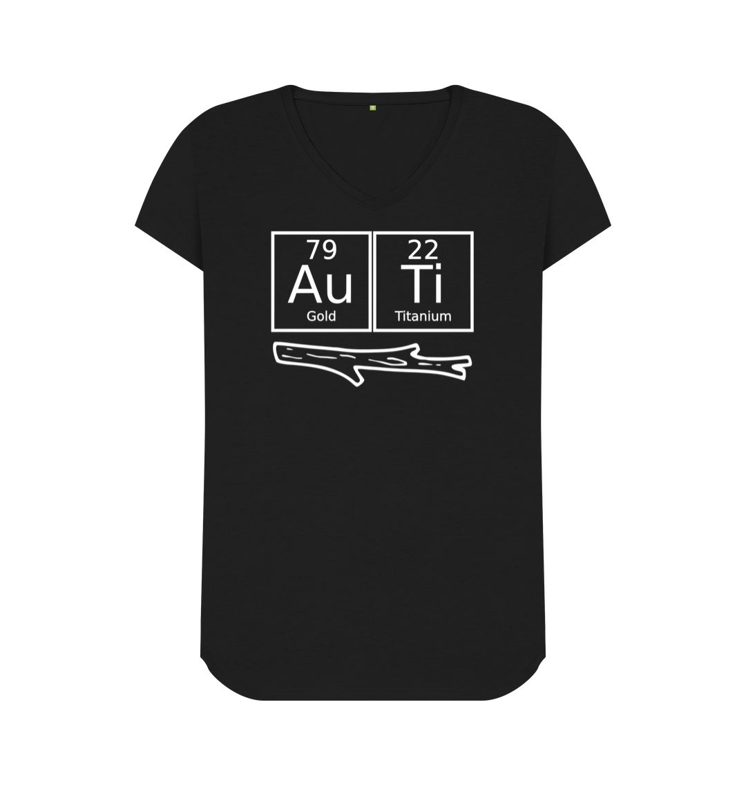 Punny autistic womens fit V neck T-shirt - Jed Phoenix of London