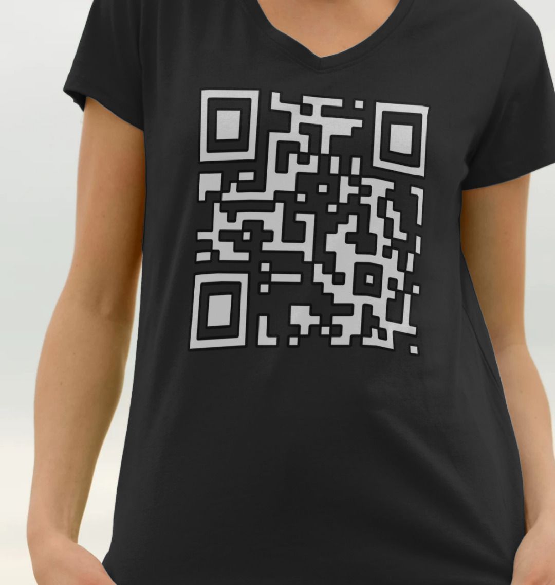 Incompatible with Society QR code womens fit V neck T-shirt