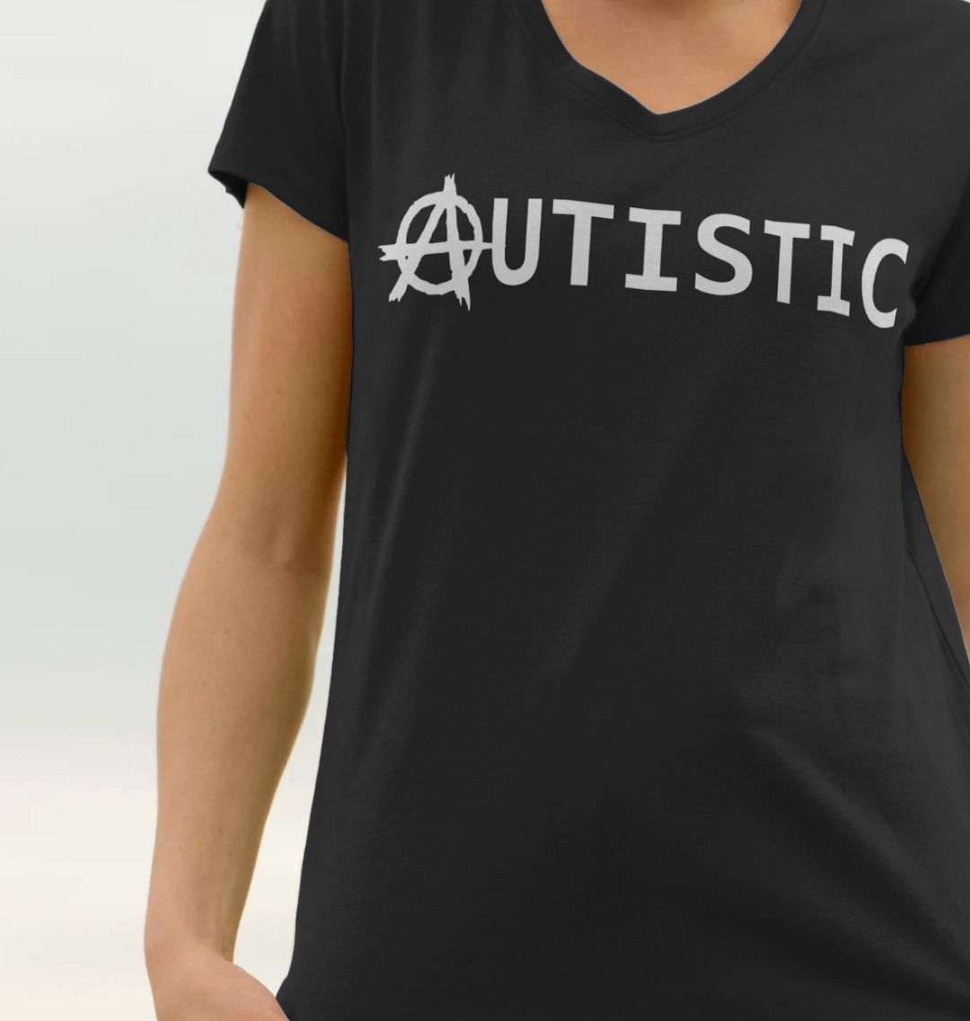 Autistic Anarchy womens fit V neck T-shirt