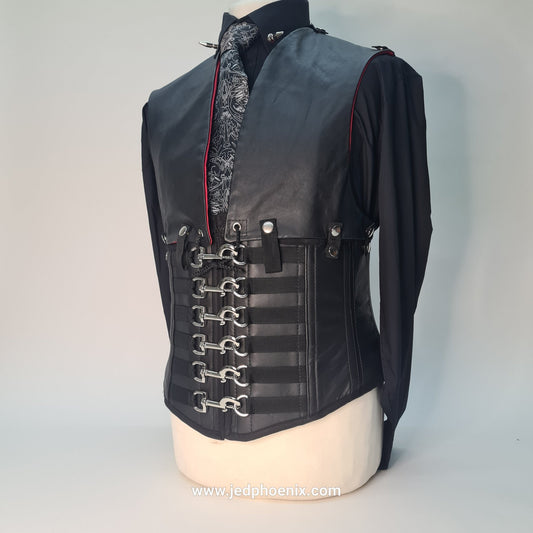 Leather corset with detachable waistcoat panels - Jed Phoenix of London