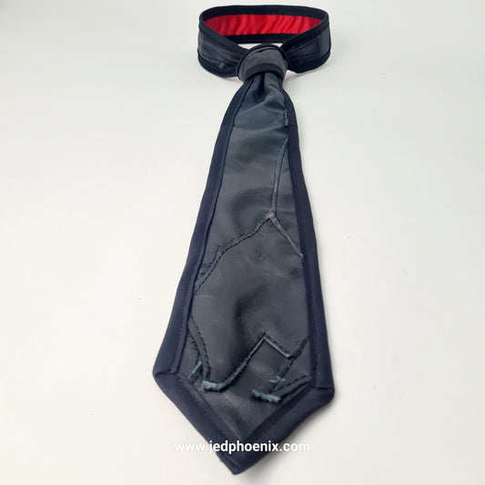 Patchwork leather neck tie