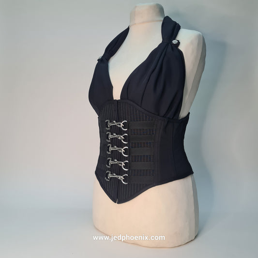 Pinstripe underbust corset