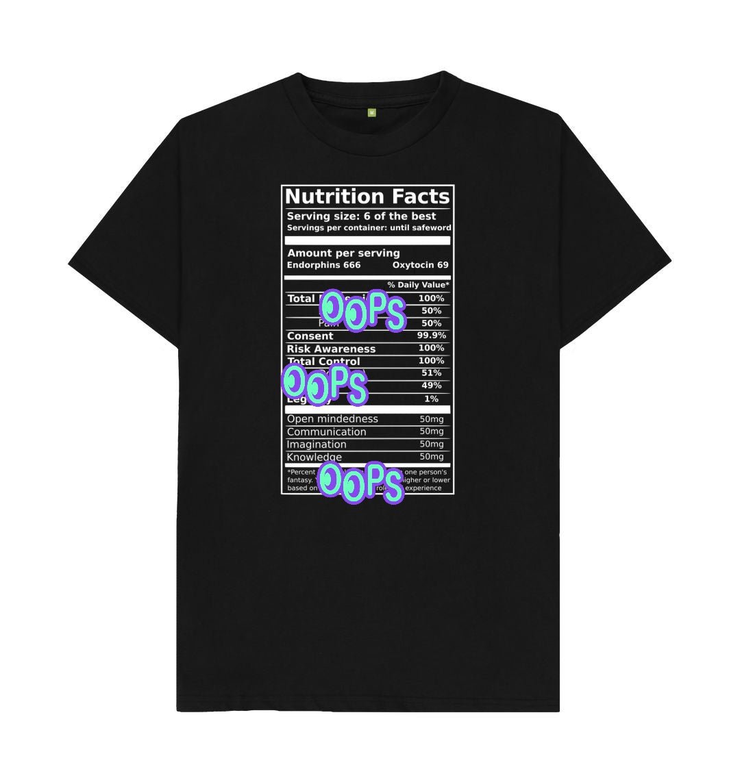 Kink nutrition facts - kink lifestyle community graphic tee by Jed Phoenix of London