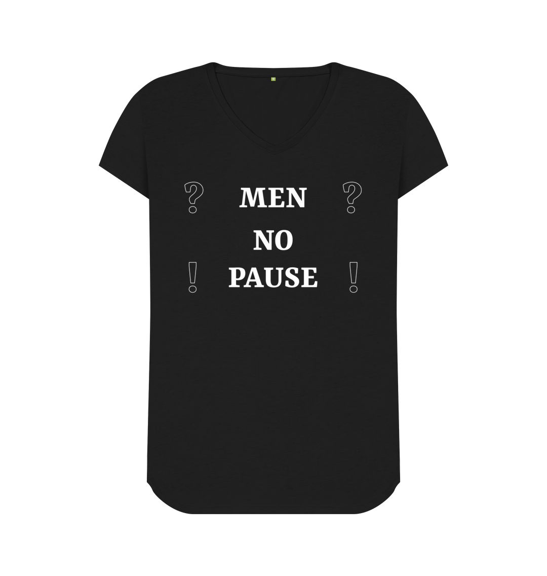 Black Men No Pause womens fit V-neck