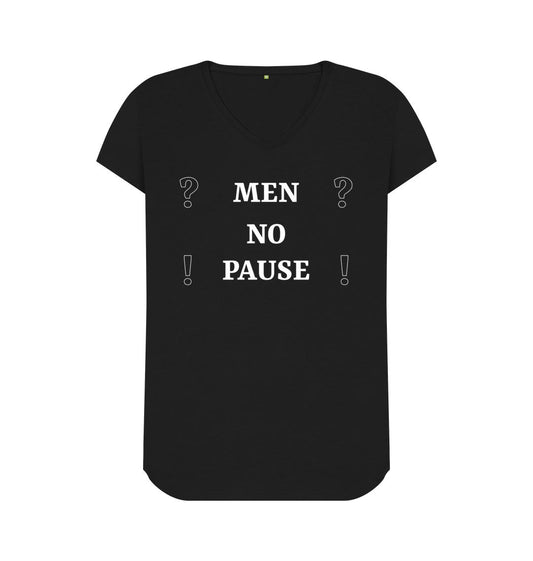 Black Men No Pause womens fit V-neck