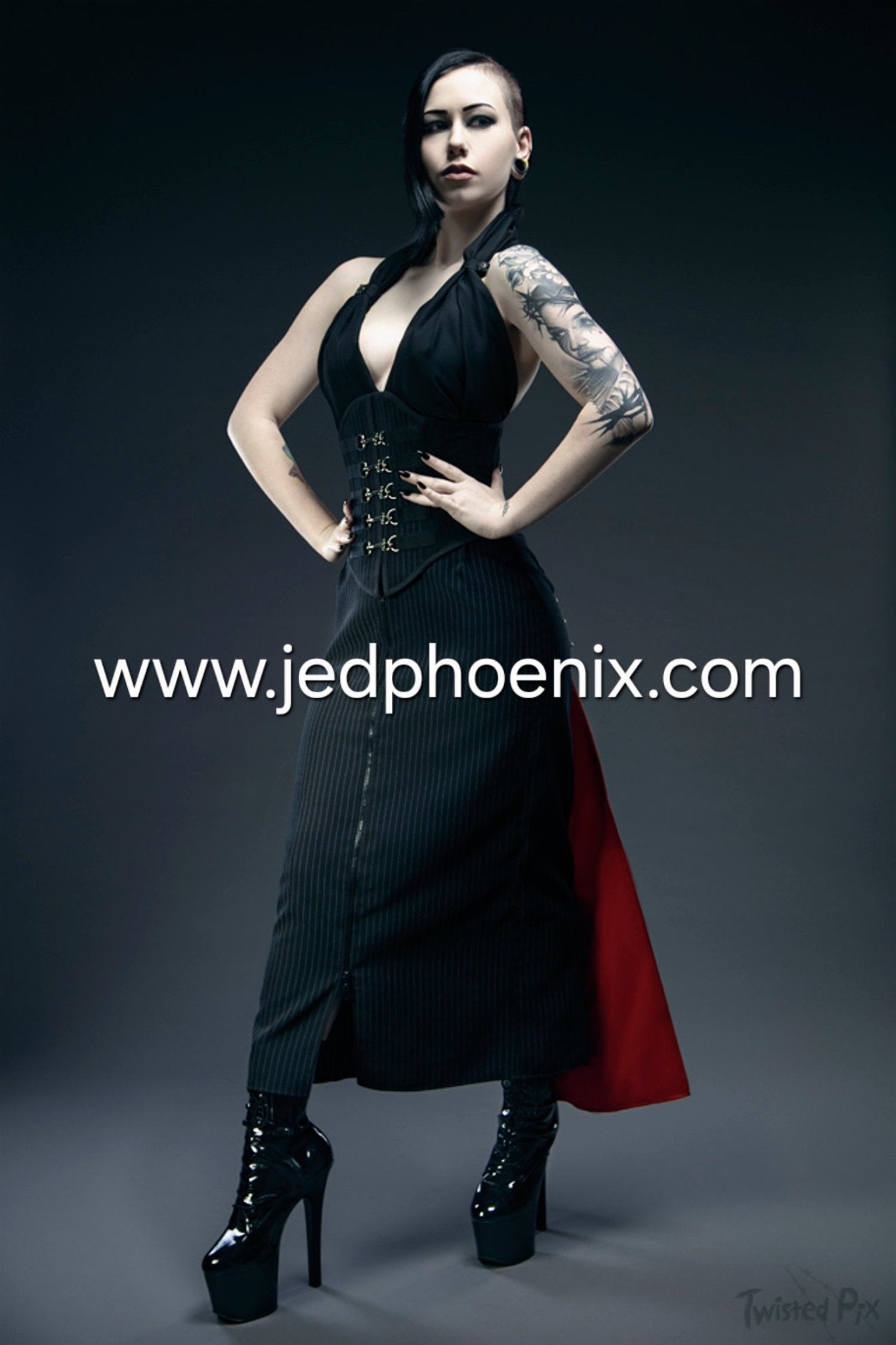 Pinstripe Dominatrix skirt