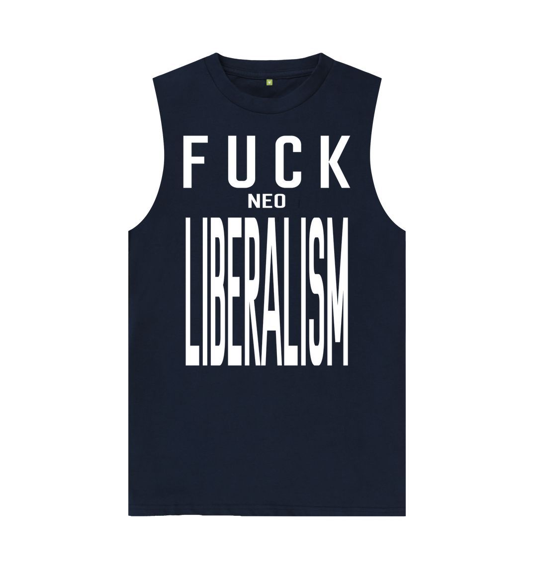 Navy Blue Fuck Neo Liberalism unisex vest