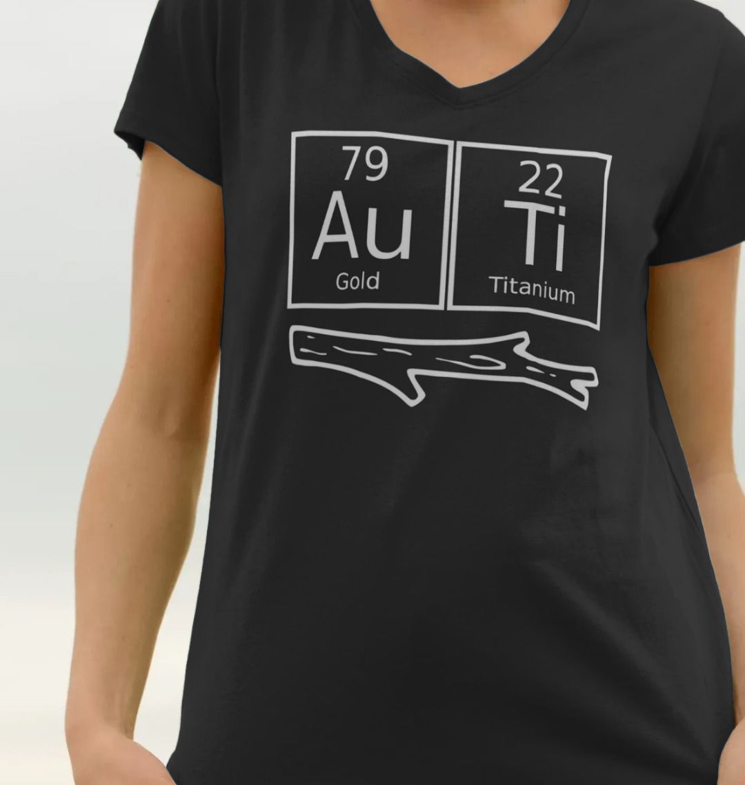 Punny autistic womens fit V neck T-shirt
