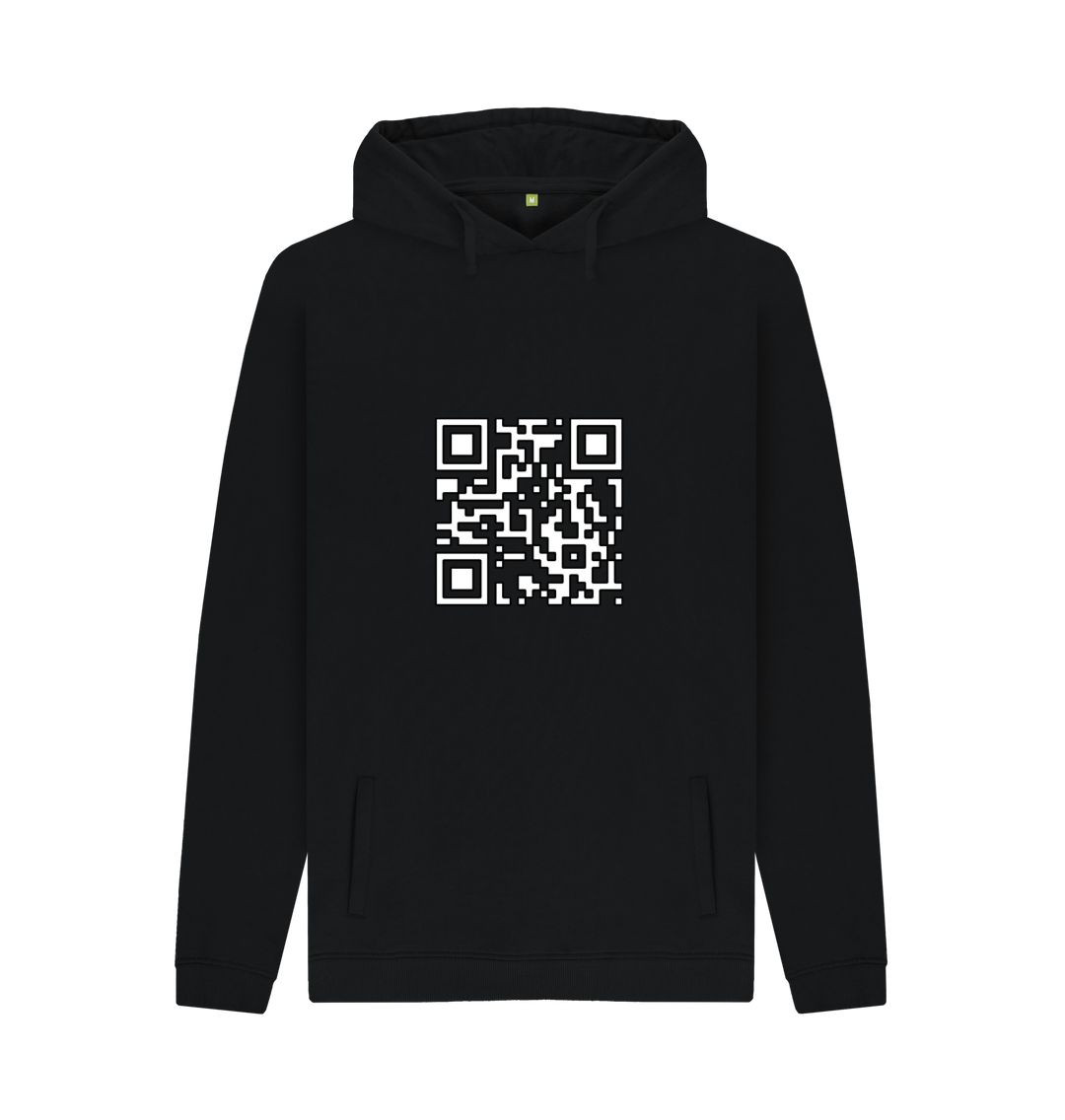 Black Incompatible with Society QR code unisex hoodie