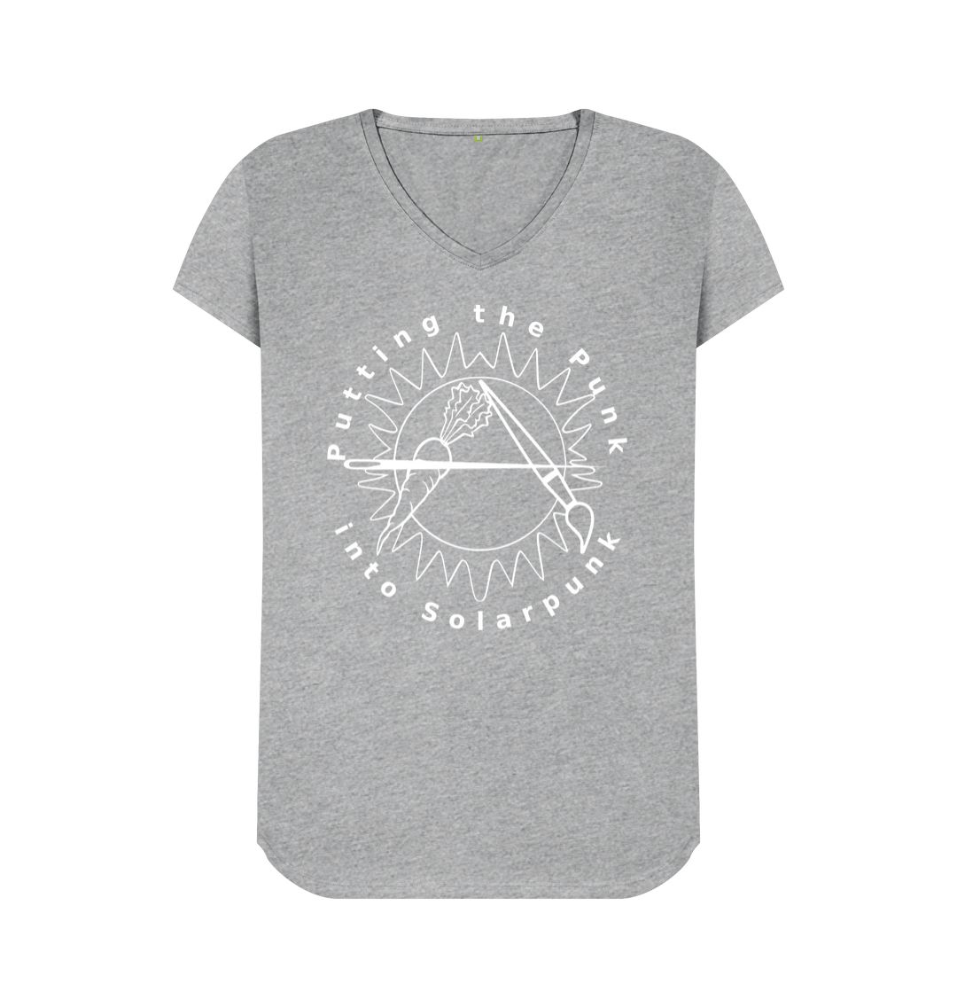 Athletic Grey Putting the Punk into SolarPunk womens fit V neck T-shirt