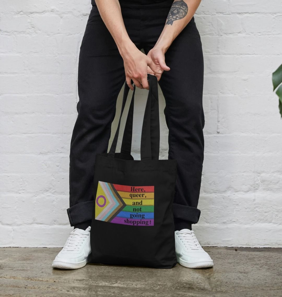 Here, queer tote bag