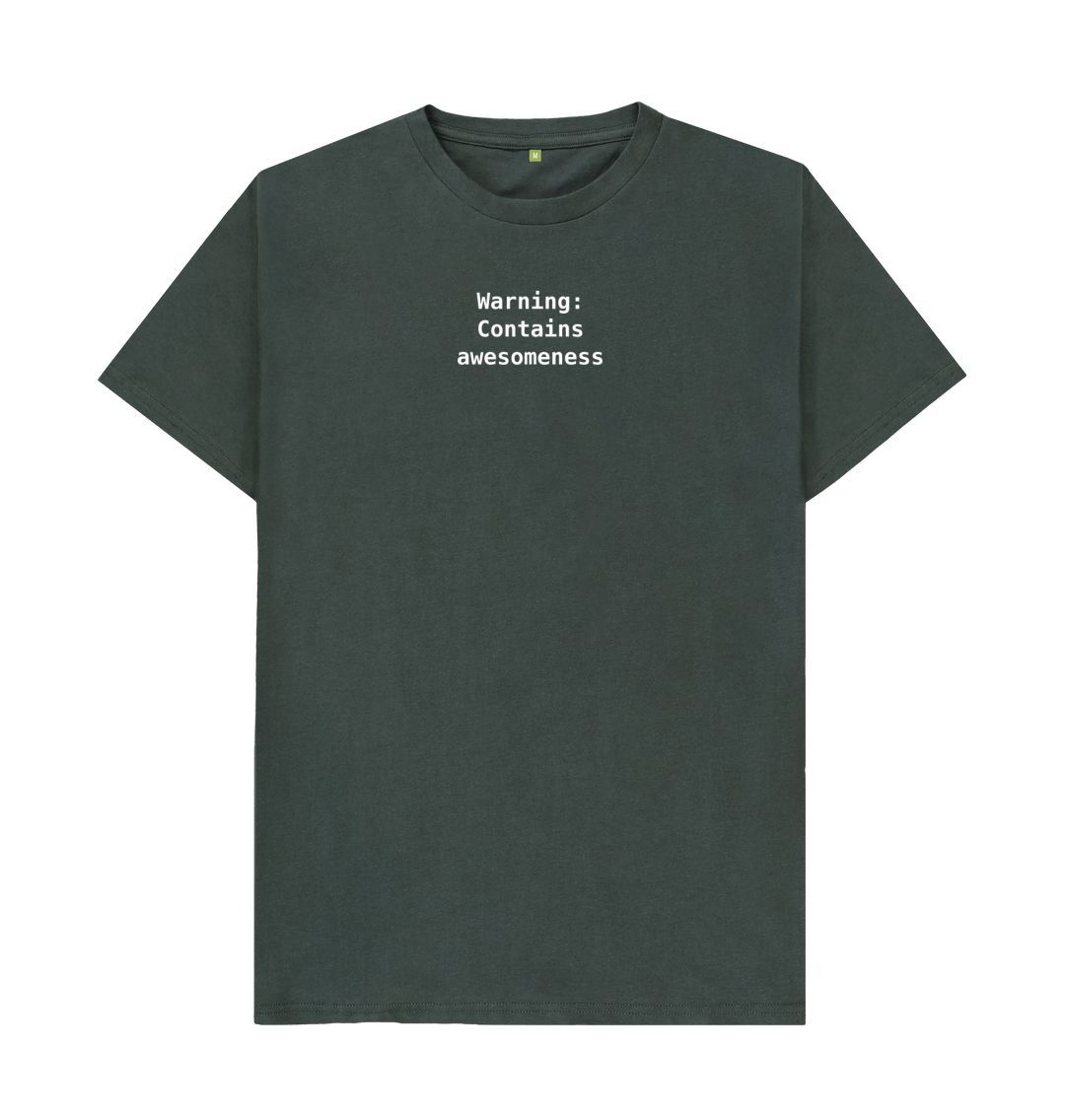 Dark Grey Warning: Contains awesomeness unisex T-shirt